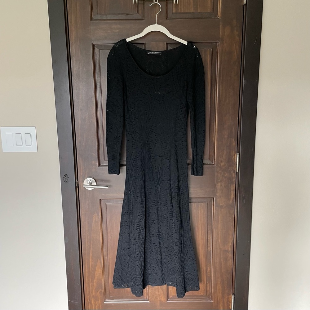Peruvian Connection Phoebe Lace Crochet Dress - Black Size Small